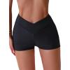 imageFloerns Womens Ruched High Waisted Bikini Bottom Swim ShortsBlack