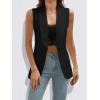 imageFloerns Womens Sleeveless Shawl Collar Open Front Office Vest Blazer Black Large