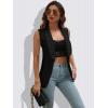 imageFloerns Womens Sleeveless Shawl Collar Open Front Office Vest Blazer Black Large