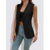 imageFloerns Womens Sleeveless Shawl Collar Open Front Office Vest Blazer Black Large