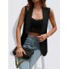 imageFloerns Womens Sleeveless Shawl Collar Open Front Office Vest Blazer Black Large