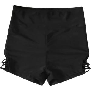 imageFloerns Womens High Waisted Cut Out Side Criss Cross Swim Trunks Bikini Shorts