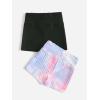 imageFloerns Girls 2 Piece Tie Dye Sports Shorts Knitted Running Biker ShortsBlack
