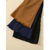 imageFloerns Girls 3 Pcs Elastic Waist Lettuce Trim Bell Bottom Flare Leg PantsBlack Brown Blue