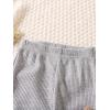 imageFloerns Girls 3 Pcs Elastic Waist Lettuce Trim Bell Bottom Flare Leg PantsBlack Khaki Grey