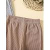 imageFloerns Girls 3 Pcs Elastic Waist Lettuce Trim Bell Bottom Flare Leg PantsBlack Khaki Grey