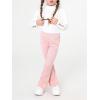 imageFloerns Girls 3 Pcs Elastic Waist Lettuce Trim Bell Bottom Flare Leg PantsBlack White Pink