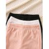 imageFloerns Girls 3 Pcs Elastic Waist Lettuce Trim Bell Bottom Flare Leg PantsBlack White Pink