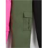 imageFloerns Girls 3 Pcs Solid Elastic Waist Running Flap Pocket Cargo PantsPink Multi