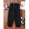imageFloerns Girls Casual Buckle Flap Pocket Elastic Waist Chain Cargo PantsBlack Ink