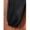 imageFloerns Girls Casual Buckle Flap Pocket Elastic Waist Chain Cargo PantsBlack Ink