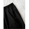 imageFloerns Girls Casual Buckle Flap Pocket Elastic Waist Chain Cargo PantsBlack Jade