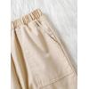 imageFloerns Girls Casual Buckle Flap Pocket Elastic Waist Chain Cargo PantsKhaki
