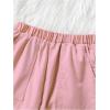 imageFloerns Girls Casual Buckle Flap Pocket Elastic Waist Chain Cargo PantsPink