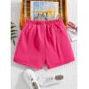 imageFloerns Girls Casual Floral Graphic Print Elastic Waist Straight Leg Track ShortsHot Pink