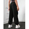 imageFloerns Girls Solid Drawstring Waist Athletic Running Jogger PantsBlack