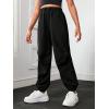 imageFloerns Girls Solid Drawstring Waist Athletic Running Jogger PantsBlack