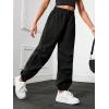 imageFloerns Girls Solid Drawstring Waist Athletic Running Jogger PantsBlack