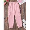 imageFloerns Girls Solid Drawstring Waist Athletic Running Jogger PantsLight Pink