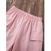 imageFloerns Girls Solid Drawstring Waist Athletic Running Jogger PantsLight Pink