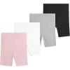 imageFloerns Toddler Girls 4 Pcs Cartoon Print Elastic Waist Rib Knit Running Biker ShortsBlack Multi