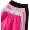 imageFloerns Toddler Girls 4 Pcs Sweatpants Elastic Waist Athletic Jogger PantsBlack Multi