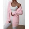 imageFloerns Womens Dual Pocket Long Sleeve Drop Shoulder Open Front Cardigan SweaterLight Pink