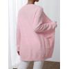 imageFloerns Womens Dual Pocket Long Sleeve Drop Shoulder Open Front Cardigan SweaterLight Pink