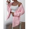 imageFloerns Womens Dual Pocket Long Sleeve Drop Shoulder Open Front Cardigan SweaterLight Pink