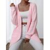 imageFloerns Womens Dual Pocket Long Sleeve Drop Shoulder Open Front Cardigan SweaterLight Pink