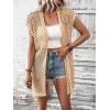 imageFloerns Womens Hollow Out Open Front Dolman Cap Sleeve Casual Cardigan SweatersApricot