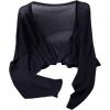 imageFloerns Womens Plus Size Long Sleeve Knit Sheer Open Front Crop Cardigan SweatersBlack