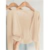 imageFloerns Womens Plus Size Open Front Long Sleeve Knitwear Crop Cardigan SweaterApricot