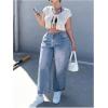 imageFloerns Womens Plus Size Short Sleeve Sweater Tie Front V Neck Cropped CardiganApricot