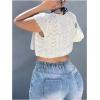 imageFloerns Womens Plus Size Short Sleeve Sweater Tie Front V Neck Cropped CardiganApricot