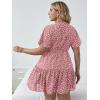 imageFloerns Womens Plus Size Wrap V Neck Short Sleeve Ruffle Hem A Line Short DressA Dusty Pink