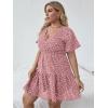 imageFloerns Womens Plus Size Wrap V Neck Short Sleeve Ruffle Hem A Line Short DressA Dusty Pink