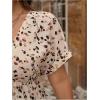 imageFloerns Womens Plus Size Wrap V Neck Short Sleeve Ruffle Hem A Line Short DressApricot Multi