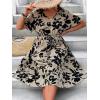 imageFloerns Womens Plus Size Wrap V Neck Short Sleeve Ruffle Hem A Line Short DressKhaki