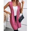 imageFloerns Womens Sleeveless Open Front Thigh Length Cable Knit Vest Cardigan OuterwearPink
