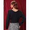 imageFloerns Womens Tie Front Solid Single Breasted V Neck Long Sleeve CardiganBlack