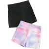 imageFloerns Girls 2 Piece Tie Dye Sports Shorts Knitted Running Biker ShortsBlack