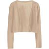 imageFloerns Womens Plus Size Open Front Long Sleeve Knitwear Crop Cardigan SweaterApricot