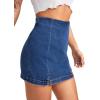 imageFloerns Womens Casual Split Hem High Waist Denim Skorts Skirt ShortsA Blue
