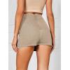 imageFloerns Womens Casual Split Hem High Waist Denim Skorts Skirt ShortsApricot
