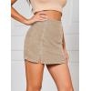 imageFloerns Womens Casual Split Hem High Waist Denim Skorts Skirt ShortsApricot