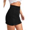imageFloerns Womens Casual Split Hem High Waist Denim Skorts Skirt ShortsBlack
