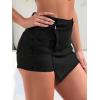 imageFloerns Womens Casual Split Hem High Waist Denim Skorts Skirt ShortsBlack Irregular