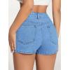 imageFloerns Womens Casual Split Hem High Waist Denim Skorts Skirt ShortsBlue Irregular
