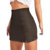 imageFloerns Womens Casual Split Hem High Waist Denim Skorts Skirt ShortsBrown